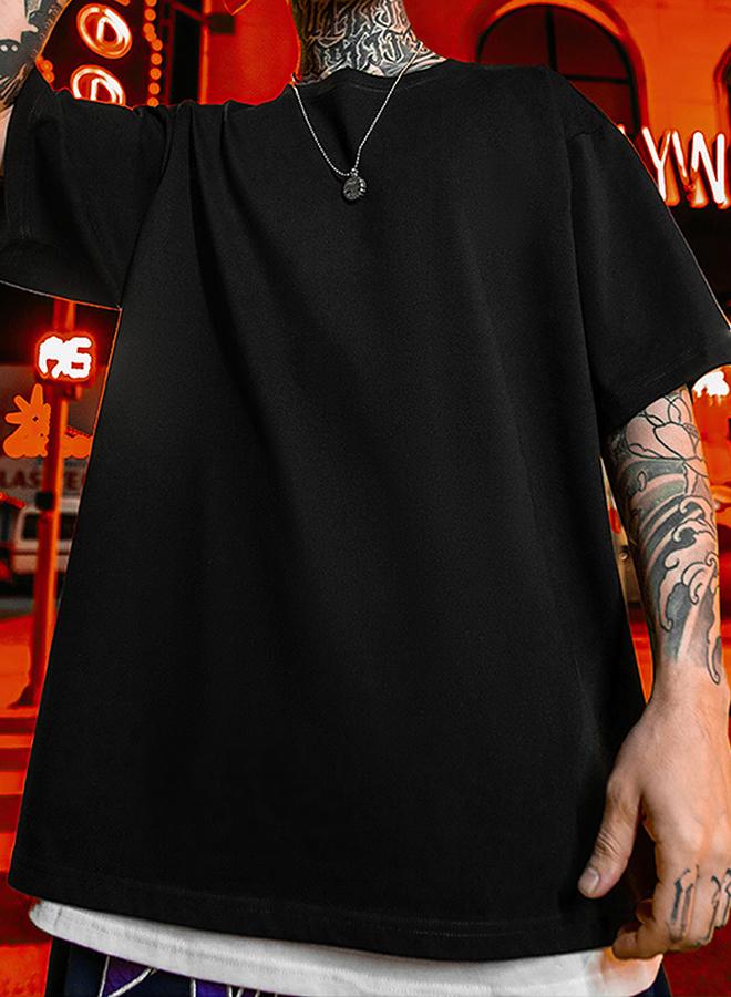 Take Two Men Relaxed Fit Black Short Sleeve T-Shirt - Image 1